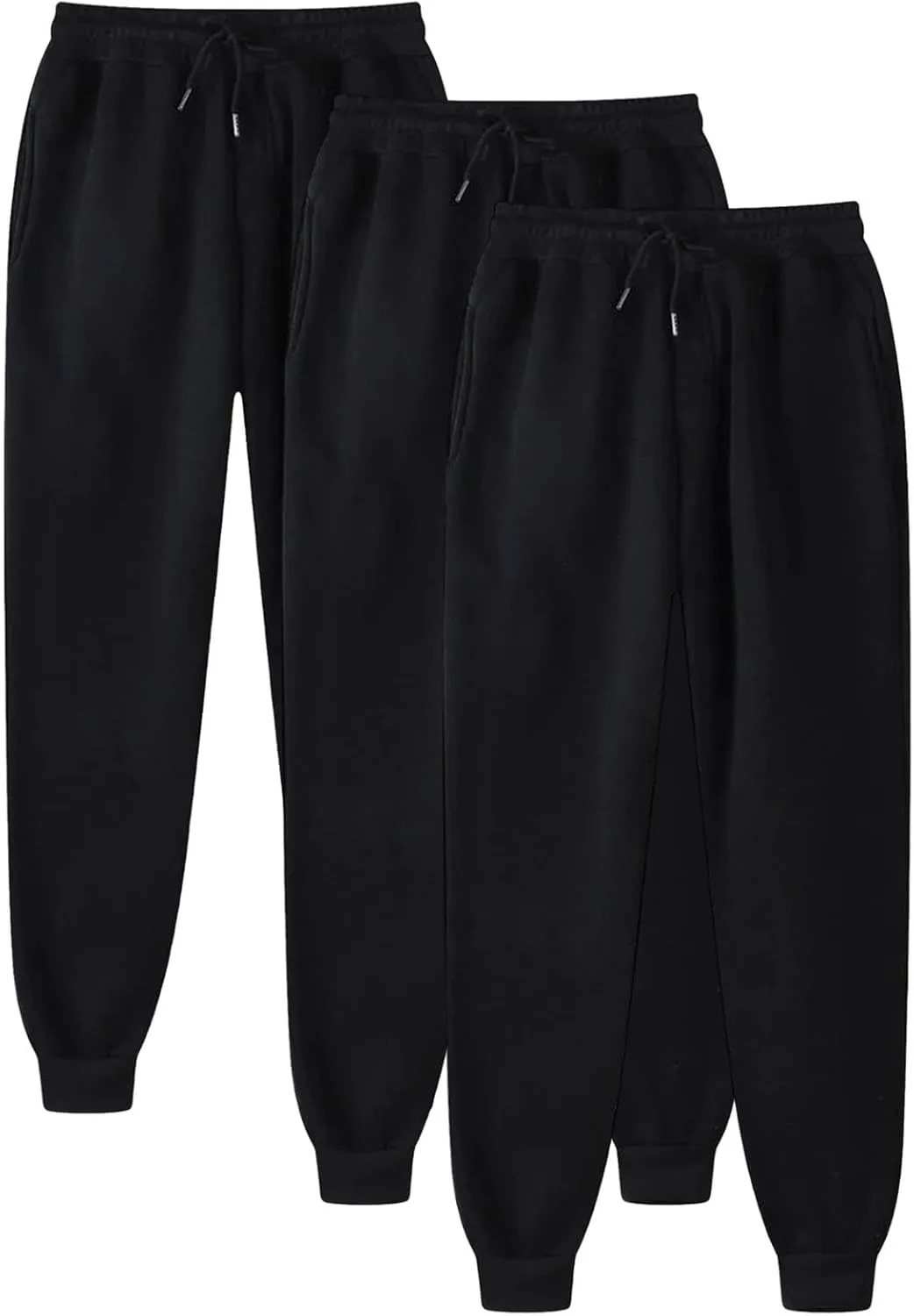 3 Pack Mens Athletic Sweatpants with Pockets,Workout Gym Joggers Pants for Men Running Jogging Pants