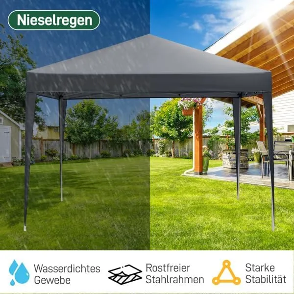 3 x 3m Practical Waterproof Right-Angle Folding Tent (Dark Gray)