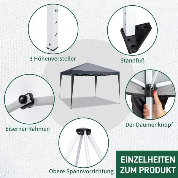 3 x 3m Practical Waterproof Right-Angle Folding Tent (Dark Gray)