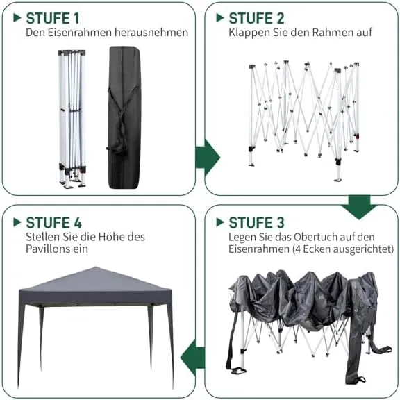 3 x 3m Practical Waterproof Right-Angle Folding Tent (Dark Gray)