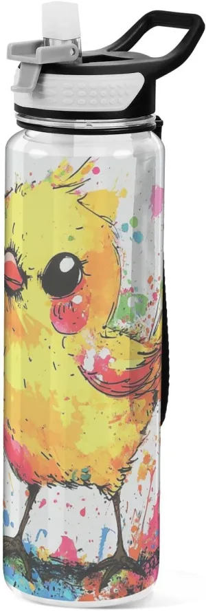 30 oz Chic Canary Bird Bike Water Bottle Tritan In BPA Free non toxic Water Bottle Jug for Walking Gym Collapsible