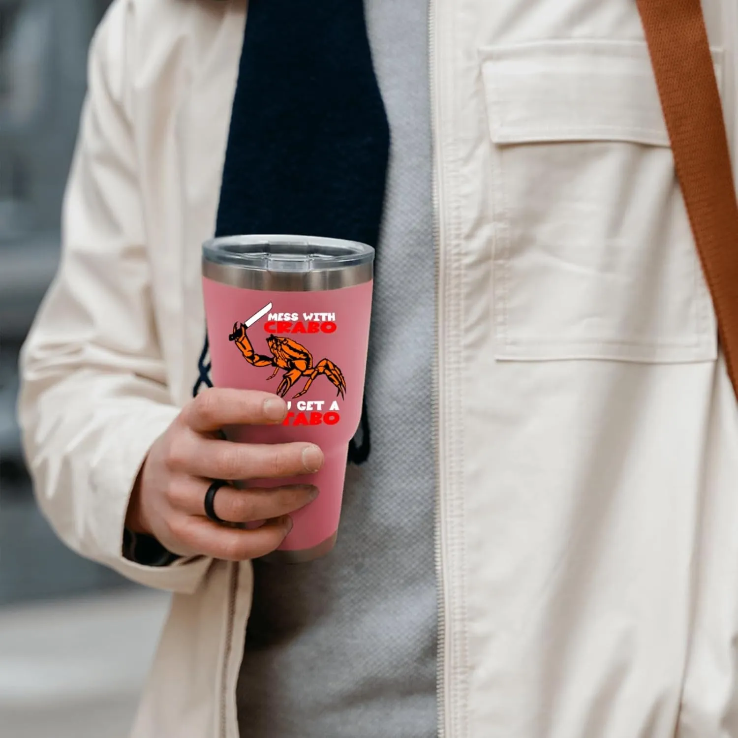 30 oz Tumbler Pink Tumbler Mess With The Crabo You Get The Stabo Tumbler Personalized Tumbler with Lid and Straw Insulated Tumblers Stainless Steel Tumbler Funny Gift