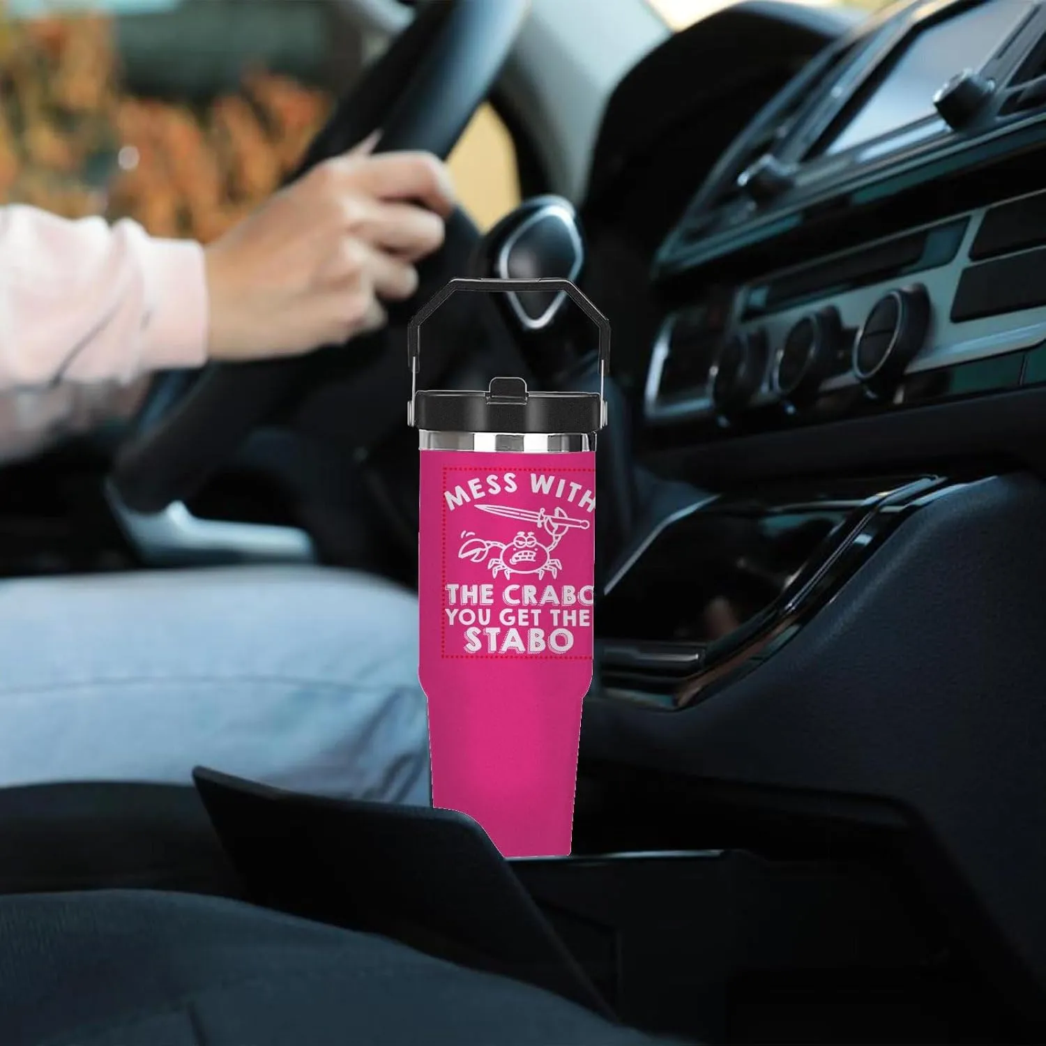 30 oz Tumbler with Lid and Straw Mess With The Crabo You Get The Stabo Tumbler Personalized Tumbler Insulated Tumbler Stainless Steel Tumblers Funny Gift
