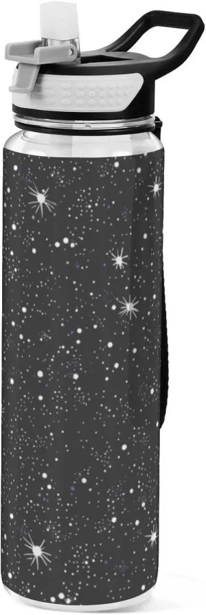 32oz Black Starry Stars Light Sport Water Bottle Tritan Non-BPA non toxic Water Bottle Plastic for Car Cup Collapsible