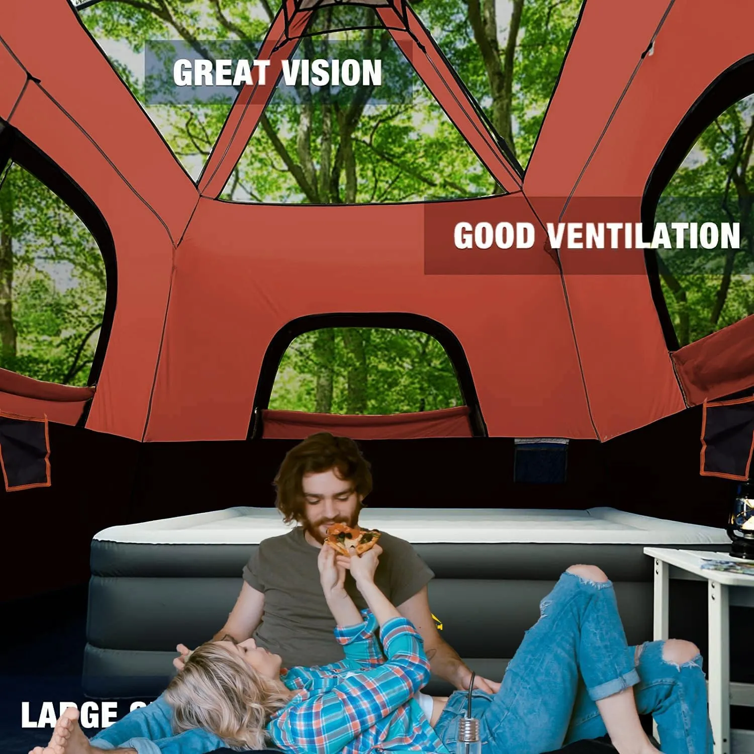 3/4 Person/6 Person Camping Tent Fast Cabin Tent with Instant Setup Tent, Weatherproof Tent Easy Quick Set Up & Pop Up in 60 Seconds with Rainfly Backpack for Family Camping,Upgraded Ventilation