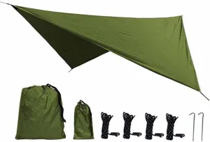 350x280cm Waterproof Tarp Tent Shade Outdoor Camping Hammock Rain Fly Garden Awning Canopy Sunshade(Color:C)