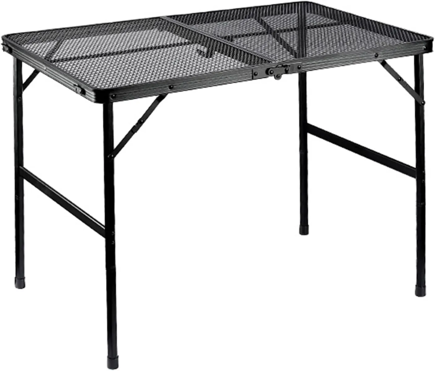 35x24 inches Camping Table with Mesh Desktop,Aluminum Alloy Folding Table with Height Adjustable,Folding Grill Table with Mesh Bag,and Removable Mesh Layer for Camping Picnic Cooking BBQ Black