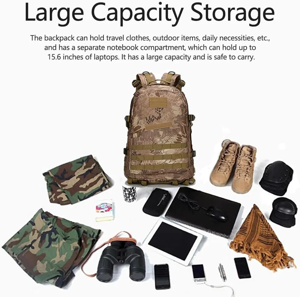 36-55L Military MOLLE Backpack for Men and Women Rucksack Tactical Assault Pack Bag for Hunting Camping Trekking (Camouflage Digital)