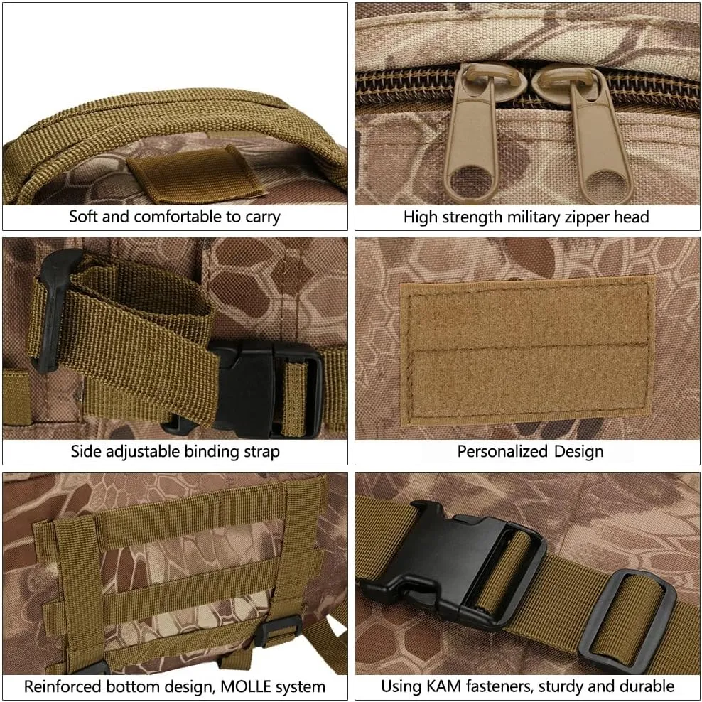36-55L Military MOLLE Backpack for Men and Women Rucksack Tactical Assault Pack Bag for Hunting Camping Trekking (Camouflage Digital)