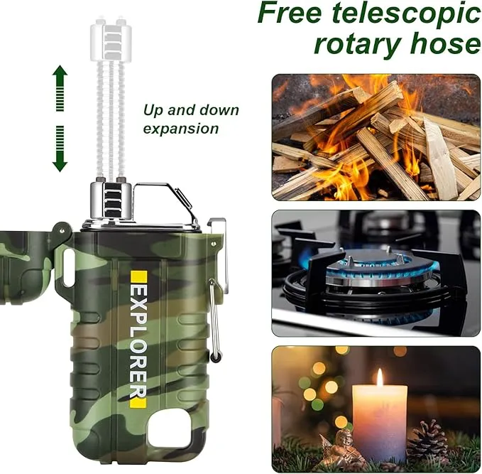 360 Flex Electric Lighter - USB Rechargeable Arc Lighter with Windproof Plasma Flame, Flexible Neck Grill Lighter, Waterproof Candle Lighter for Aromatherapy Camping BBQ -Survival Tactical Gear
