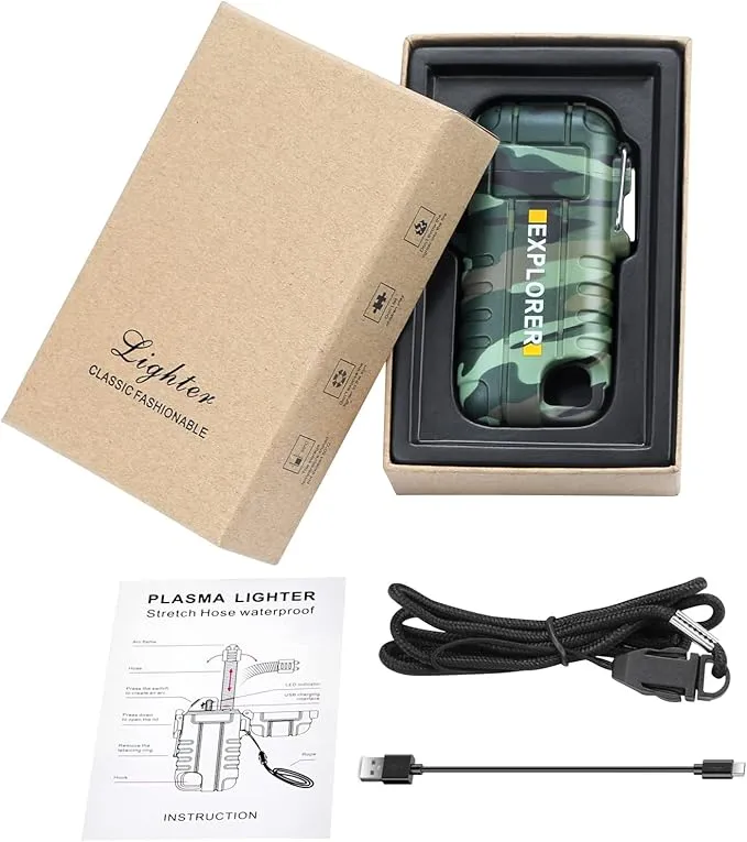 360 Flex Electric Lighter - USB Rechargeable Arc Lighter with Windproof Plasma Flame, Flexible Neck Grill Lighter, Waterproof Candle Lighter for Aromatherapy Camping BBQ -Survival Tactical Gear