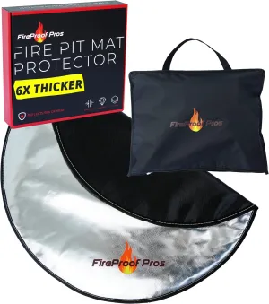 36" Fire Pit Protector for Deck or Patio, Thick Heat Resistant Deflector, Triple Layer BBQ Mat