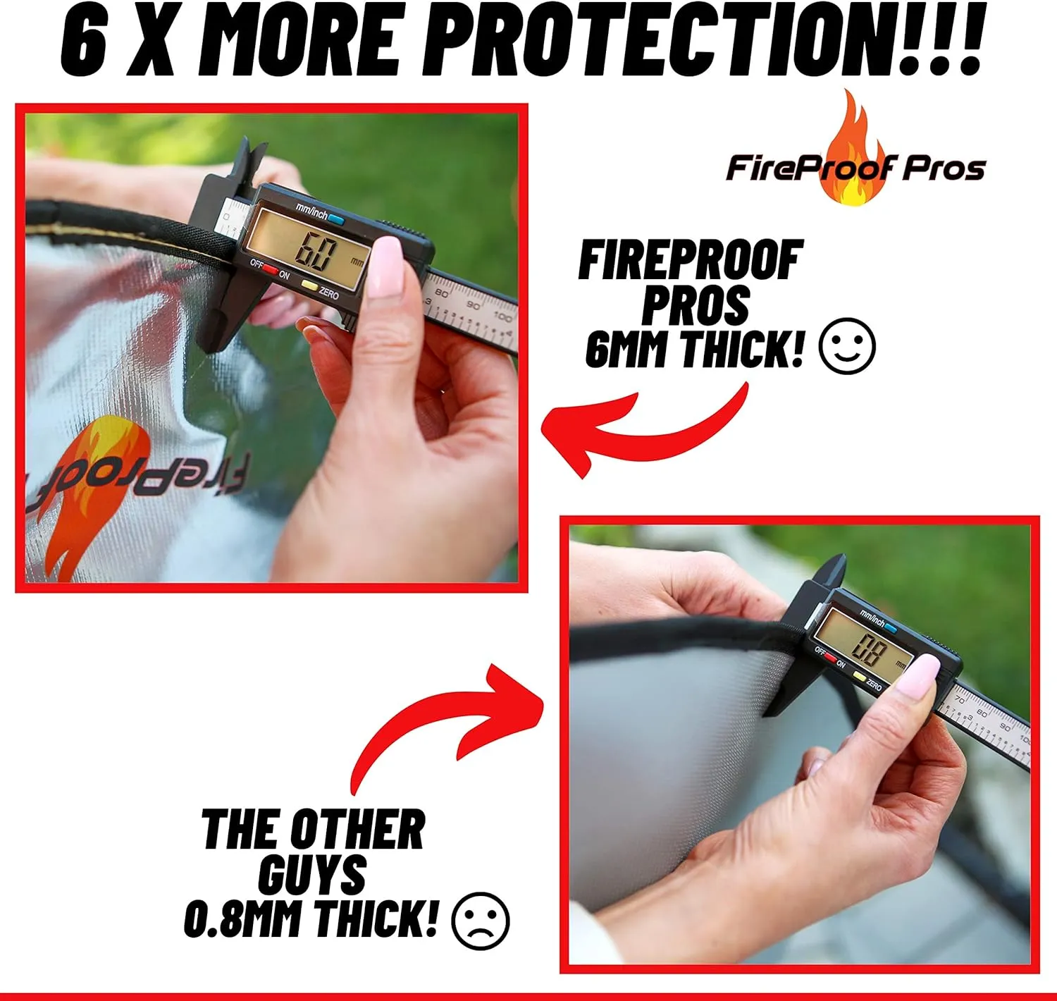 36" Fire Pit Protector for Deck or Patio, Thick Heat Resistant Deflector, Triple Layer BBQ Mat
