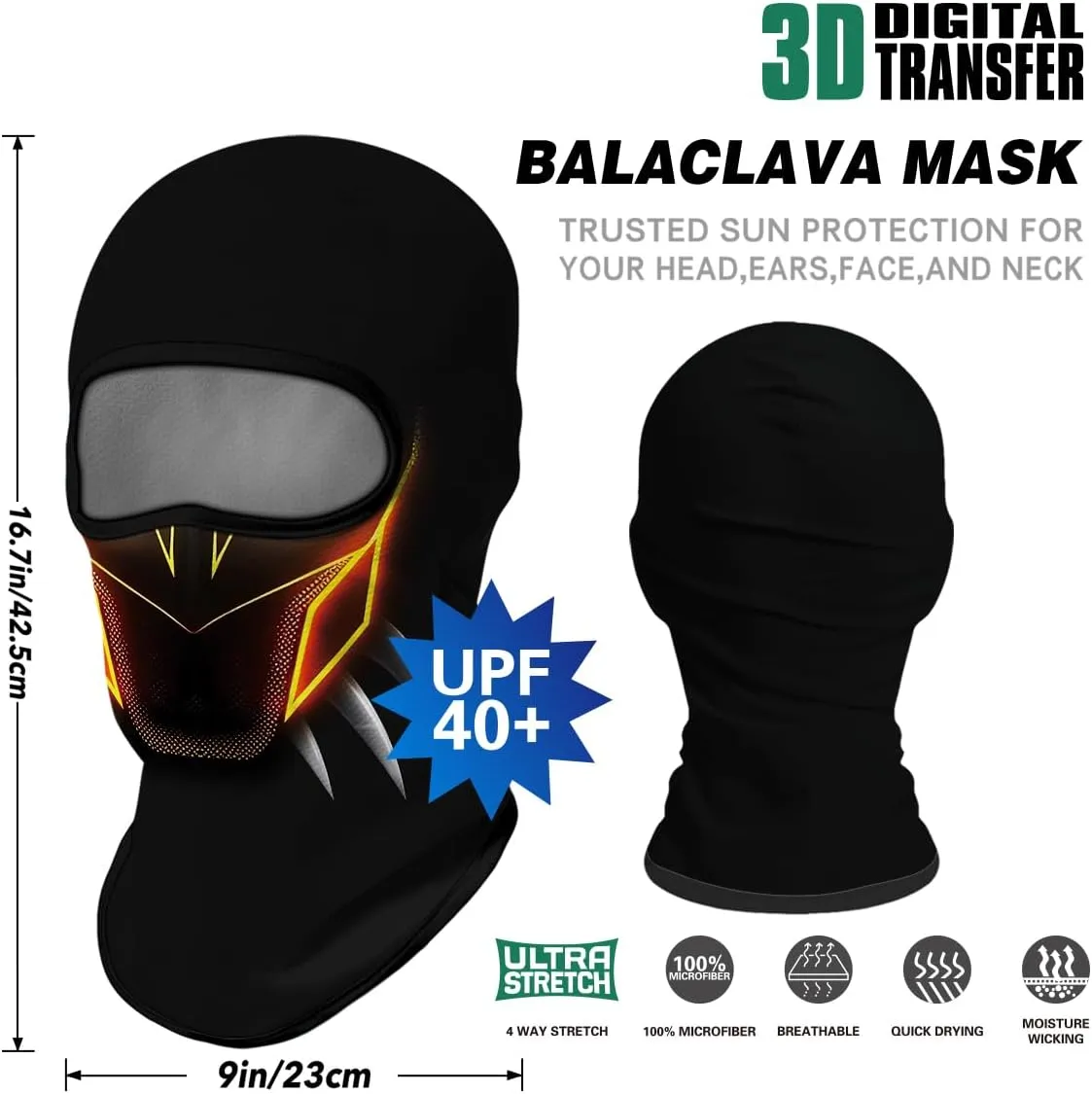 3D Balaclava Ski Mask Outdoor Headwear Mask Ghosts Skull Mask Men Women for Halloween Motorcycle Cycling Full Face Mask