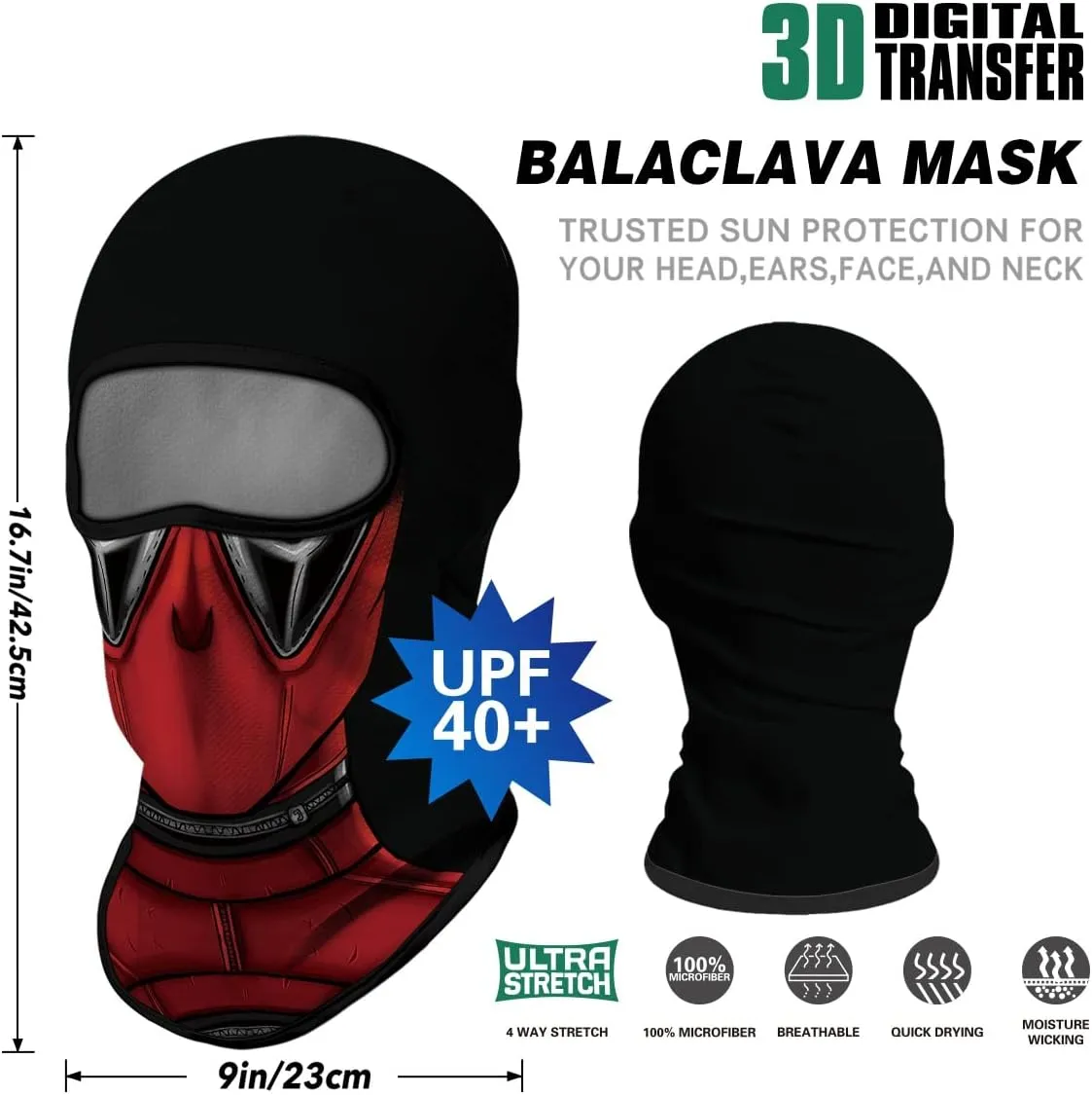 3D Balaclava Ski Mask Outdoor Headwear Mask Ghosts Skull Mask Men Women for Halloween Motorcycle Cycling Full Face Mask
