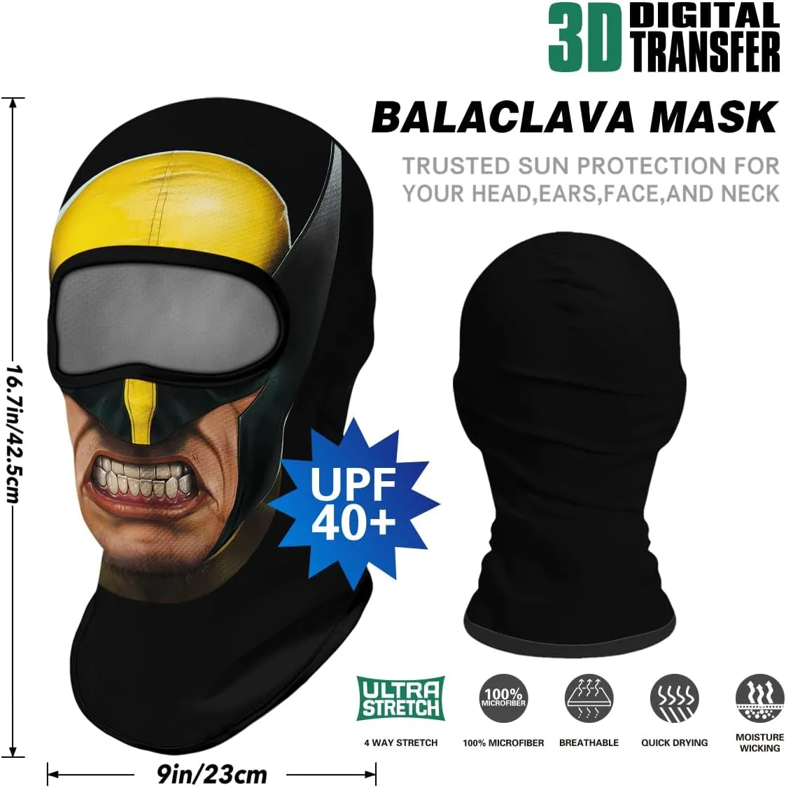 3D Balaclava Ski Mask Outdoor Headwear Mask Ghosts Skull Mask Men Women for Halloween Motorcycle Cycling Full Face Mask