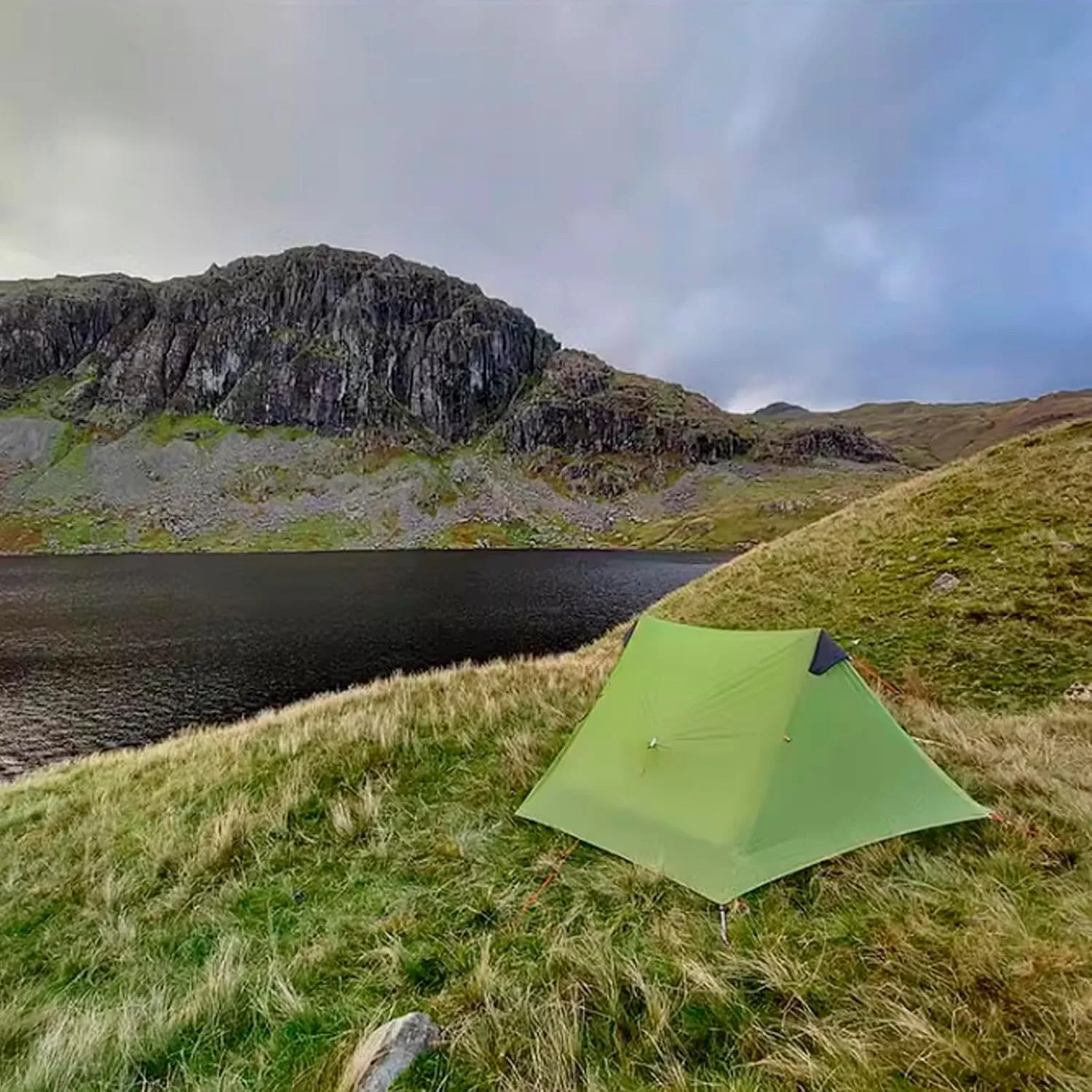 3FULGEAR Lanshan 2 Tent 2 Person Ultralight Camping Tent, 3/4 Season Professional 15D Silnylon Rodless Tent for Camping, Climbing, Hiking