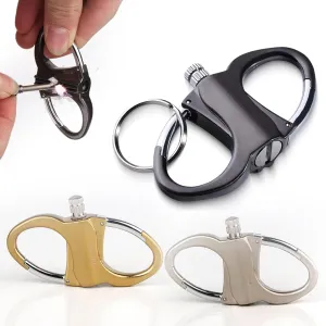 3Pcs Outdoor Keychain Lighters, Lighter Key Chain for Outdoor, Black Gold Silver Metal Match Lighters for Camping, Fire Starter Key Ring Novelty Keychain
