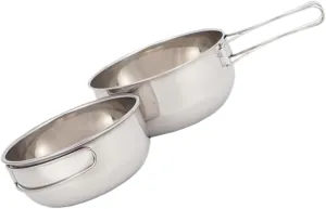 3Pcs Stainless Steel Camping Tableware Folding Bowls with Mesh Bag for Outdoor Cooking Ergonomic Handle Resistant Easy to Clean for Hiking and Fishing