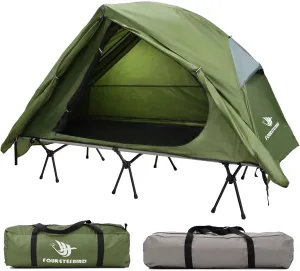 4-in-1 Camping Cot Tent, Foldable Elevated Tent Set for 1 Person to Use, Elevated Camping Bed Tent for Outdoor Hiking, Camping