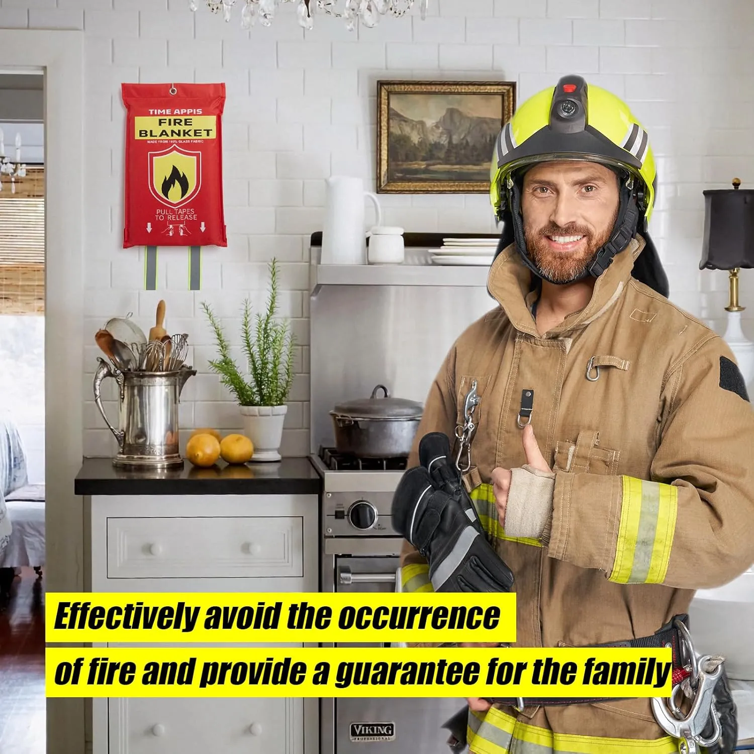 4 Pack Fire Blanket, 40''x40'' Emergency Fireproof Blankets for Home and Kitchen, with Reflective Strips Heavy Duty Fiberglass Insulation Fireblanket, Emergency Survival Safety