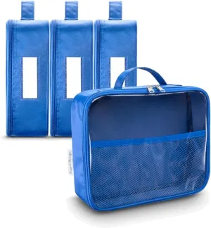 4 Pack Toy Organization Bag, Toy Storage Carry Case for Travel, Car Toy Organization Bag, Toy Storage Organizer for Building Bricks, Tiles, Toys, Games (blue, Medium)