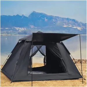 4-Person Waterproof Pop-Up Tent, Insect-Proof, Quick Setup, Spacious Ventilated for Camping, Festivals Hiking