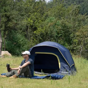 4-RainflyLightweighPerson Dome Tent - Waterproof Double-Layer Design with t for Camping/Hiking, 5-Minute Setup, Includes Repair Kit