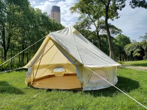 4-Season Large Family Camping Tent for 3-5 People Iron Frame,No Center Pole Design, Spacious Interior, Triangular Support Structure, Easy Setup, Heavy-Duty Windproof Frame