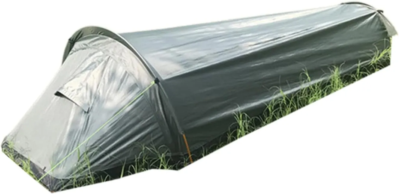 4 Season Polyester Rectangular Backpacking Tent, 1 Person, Waterproof, Breathable, Rainproof, Bivy Sack Included