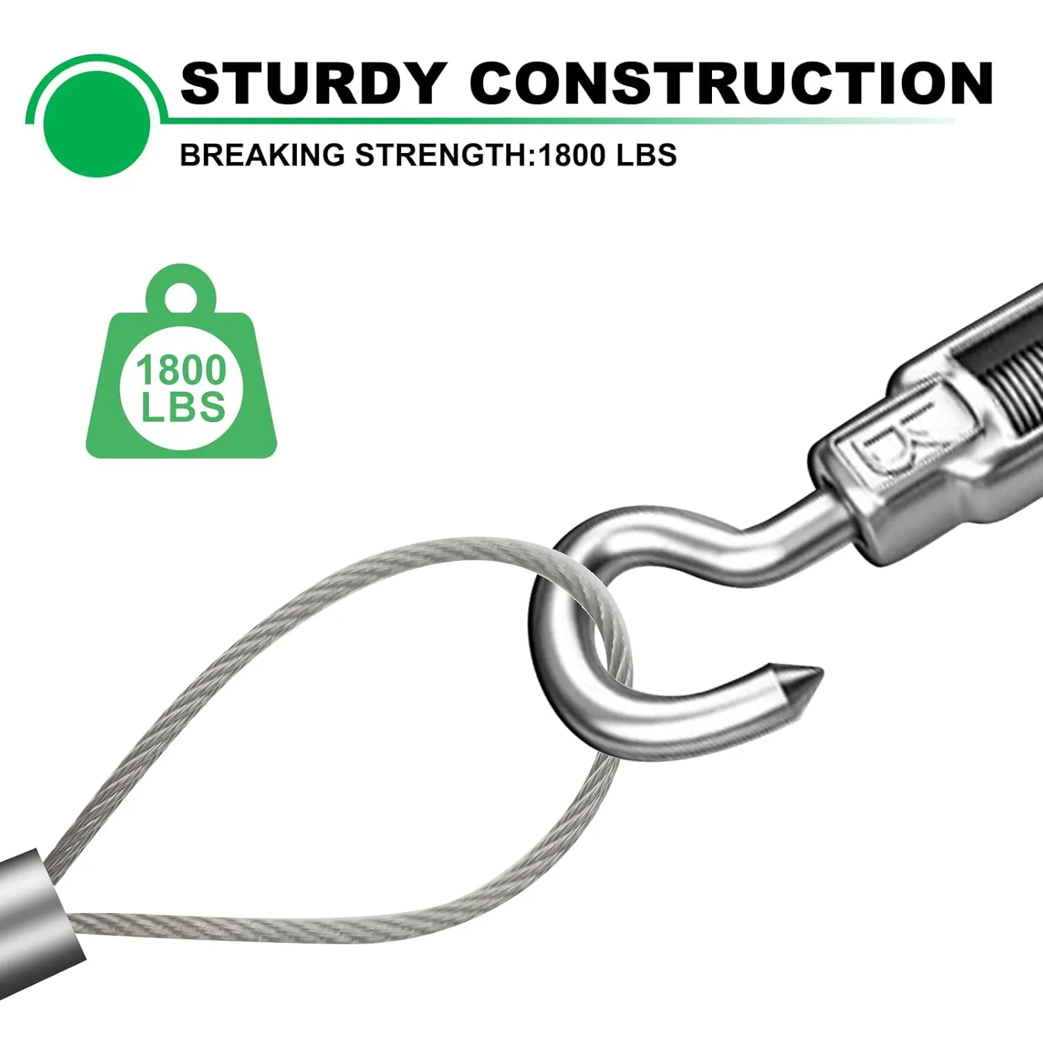 400ft 1/8" Stainless Steel Deck Cable Railing Wire Rope T316 7x7 Strands Construction Aircraft Cable, Deck Wire Railing for Deck Cable Railing System Kit, Cable Railing Hardware