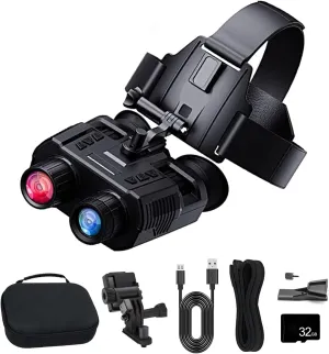4K Head-Mounted Night Vision Goggles for Adults, Naked Eye 3D Night Vision Binoculars, 8X Digital Zoom, Built-in Dual Screen Digital Infrared Night Vision Scope for Camping