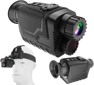4K Head Mounted Night Vision Goggles Monocular with 8X Digital Zoom, Photo & Video Shooting, for Adults, 3000mAh Rechargeable Battery