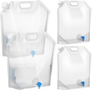 4Pcs Collapsible Water Containers Transparent Water Jugs with Spout for Camping Hiking Sports Portable Design Easy to Store