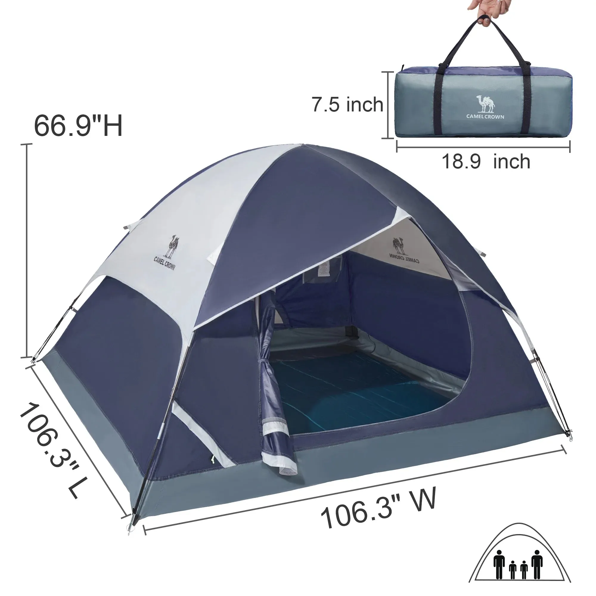 5-6 Person Dome Tent for Outdoor Adventures, Easy Setup, and Waterproof Design