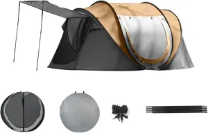 5-8 Person Camping Tent Outdoor Instant Pop Up Tent Waterproof Automatic Set Up Throw Tent 2 Doors 2 Windows Portable Family Tents for Camping Hiking