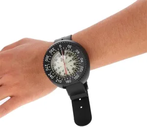 50m Waterproof Diving Compass Underwater Caving Camping Compass with Wristband Diving Scuba Watchband Fluorescent Dial Compass for Driving, Camping Outoor Survive, Hiking, Adventure.
