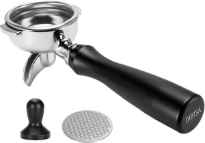 58mm Portafilter 2 Ears Single Spout Compatible with E61 Group Head, Flair 58, ECM, Rocket, Sanremo, Synesso, Slayer, VBM, with Filter Basket and Puck Screen, Anodized Aluminum Handle