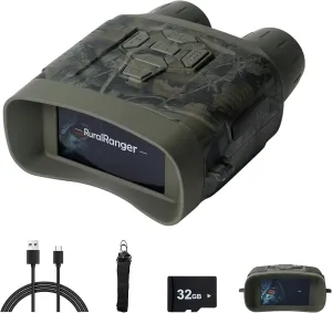 5K Night Vision Goggles for Adults | 60MP Photos | 10X Zoom | Lightweight 300g | 850nm IR | 300M Range | for Hunting, Wildlife Watching, Camping | Thermal Vision