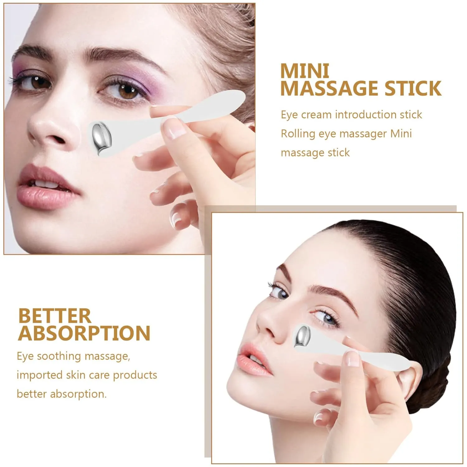 5pcs Practical Eye Cream Spoon Roller for Cooling Eye Facial Tool for Dark Circles Puffiness Relief Convenient Portable Design for Easy Application