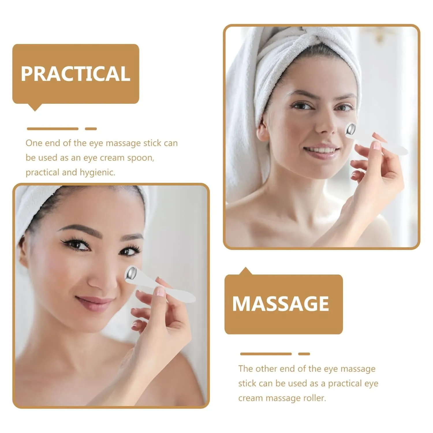 5pcs Practical Eye Cream Spoon Roller for Cooling Eye Facial Tool for Dark Circles Puffiness Relief Convenient Portable Design for Easy Application