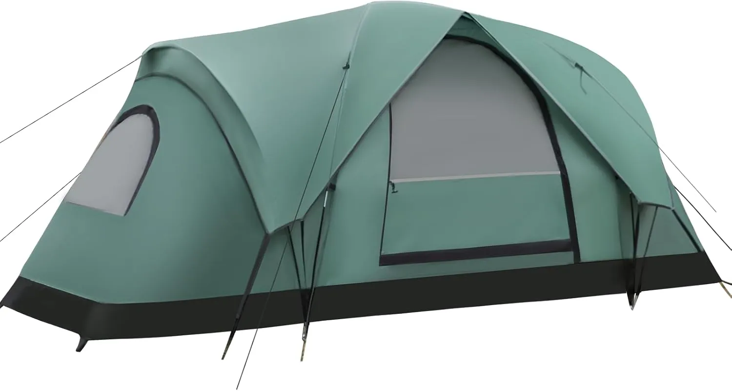 6-8 Person Family Camping Tent with Rainfly, Weather Resistant Dome Tents for Hiking Outdoor Camping Picnic Backyard, Easy Setup Tent with Portable Carry Bag