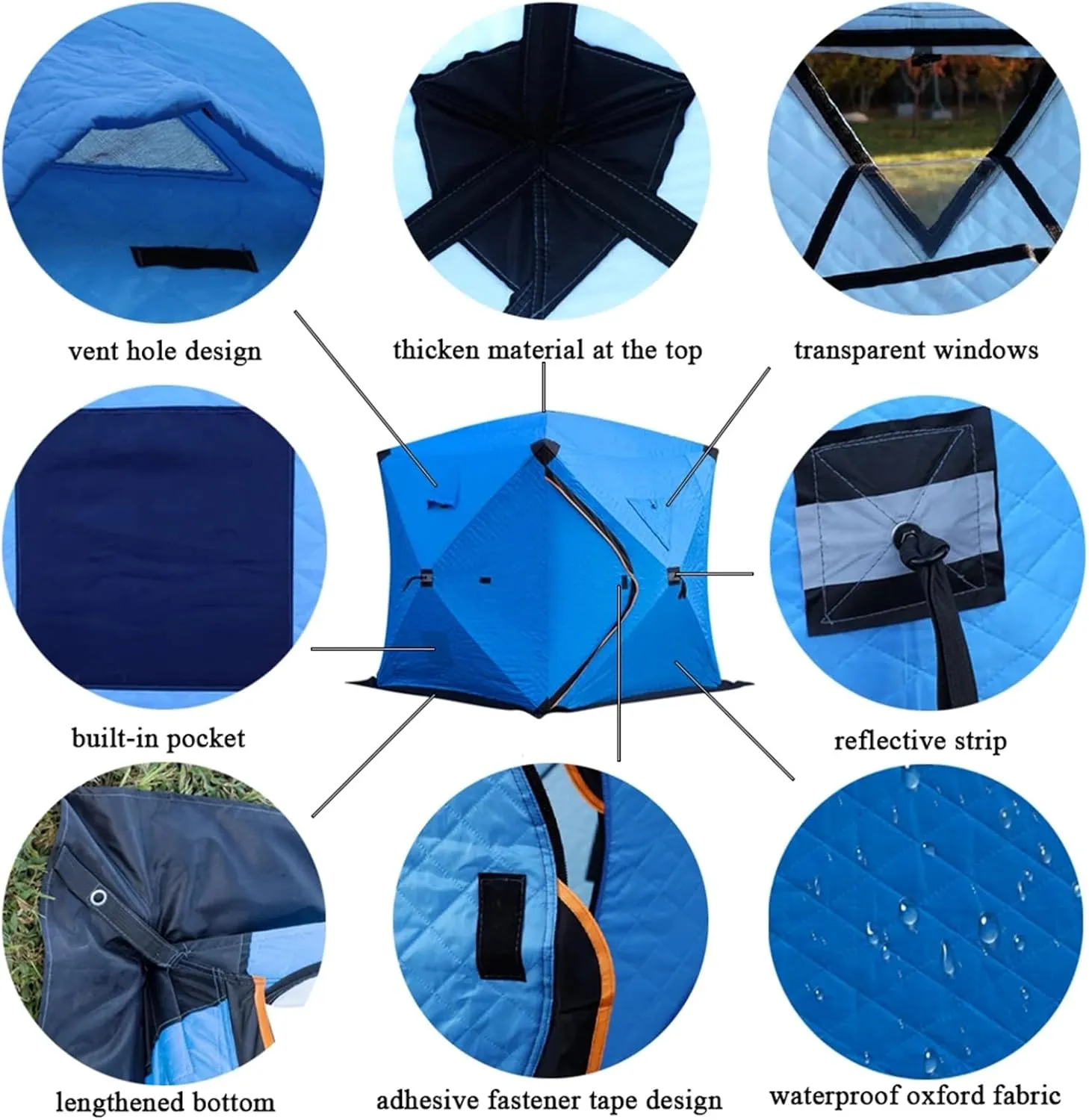 6-8 Person Inflatable Camping Tent with Pump, Easy Setup 4 Season Waterproof Windproof Outdoor Blow Up Tent, Cabin Tent with Mesh & Doors