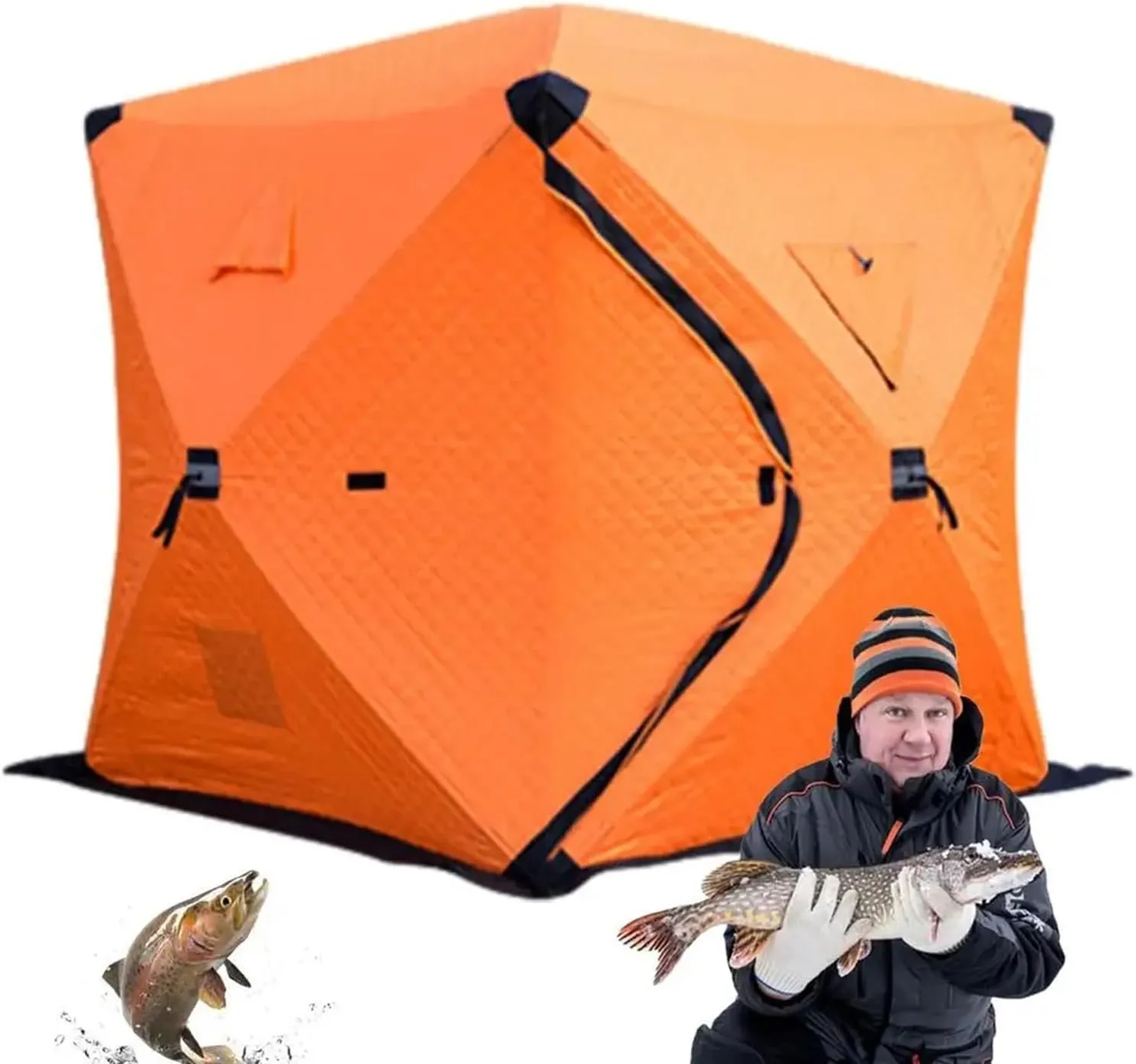 6-8 Person Inflatable Camping Tent with Pump, Easy Setup 4 Season Waterproof Windproof Outdoor Blow Up Tent, Cabin Tent with Mesh & Doors