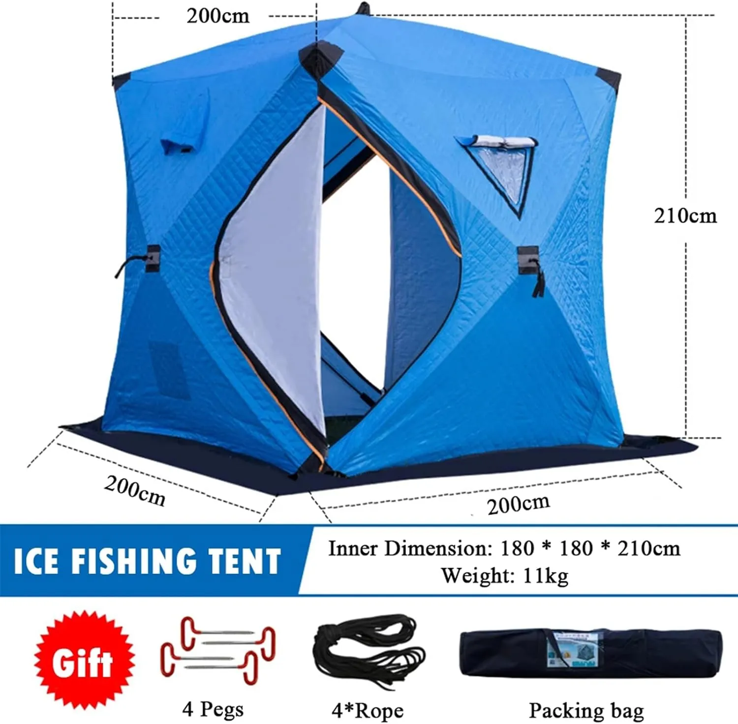 6-8 Person Inflatable Camping Tent with Pump, Easy Setup 4 Season Waterproof Windproof Outdoor Blow Up Tent, Cabin Tent with Mesh & Doors