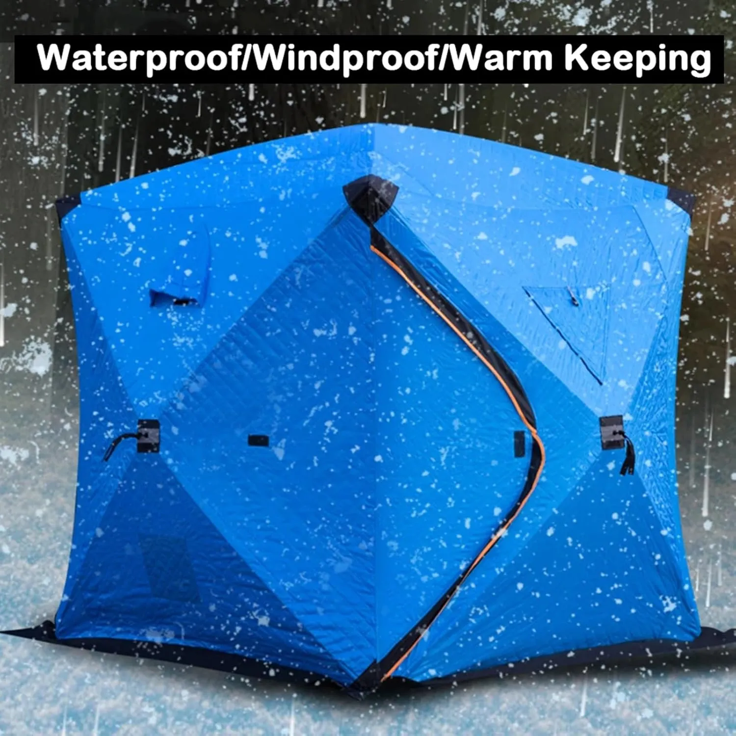 6-8 Person Inflatable Camping Tent with Pump, Easy Setup 4 Season Waterproof Windproof Outdoor Blow Up Tent, Cabin Tent with Mesh & Doors