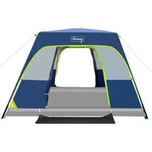 6-Person Tent/Instant for Camping Windproof Family 60 Seconds/Easy Setup Cabin Tent with Top Rainfly, Double Layer,4 Large Mesh Windows,2 Mesh Door,Provide 2 pcs Gate Mat Camping Tent-10'X9'X78''(H)