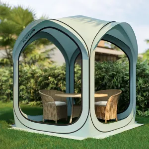 6x6FT Pop-Up Screen House Tent, Instant Portable Screen Room Canopy with Mesh Doors and Carry Bag for Patio, Backyard, Deck, Camping, and Outdoor Activities, Aqua