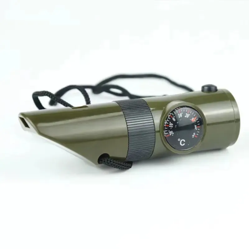 7 in 1 multifunctional compass outdoor camping life-saving whistle