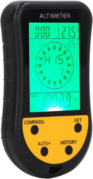 8 in 1 Digital Altimeter, Display Azimuth/Directi/Clock/Temperature/Weather Forecast and Altitude Multifunctional Mini Thermometer for Outdoor Hiking Camping